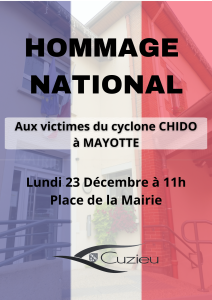 Hommage national aux victimes du cyclone CHIDO à Mayotte